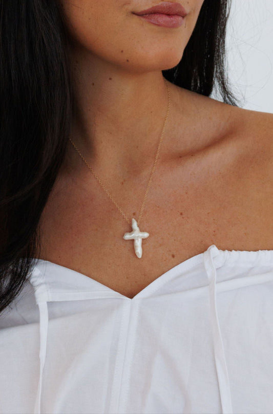 Pearl Cross Necklace