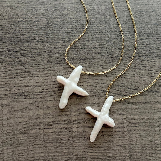 Pearl Cross Necklace